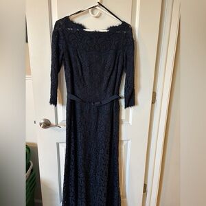 Tadashi Shoji Navy Long Sleeve Lace Dress